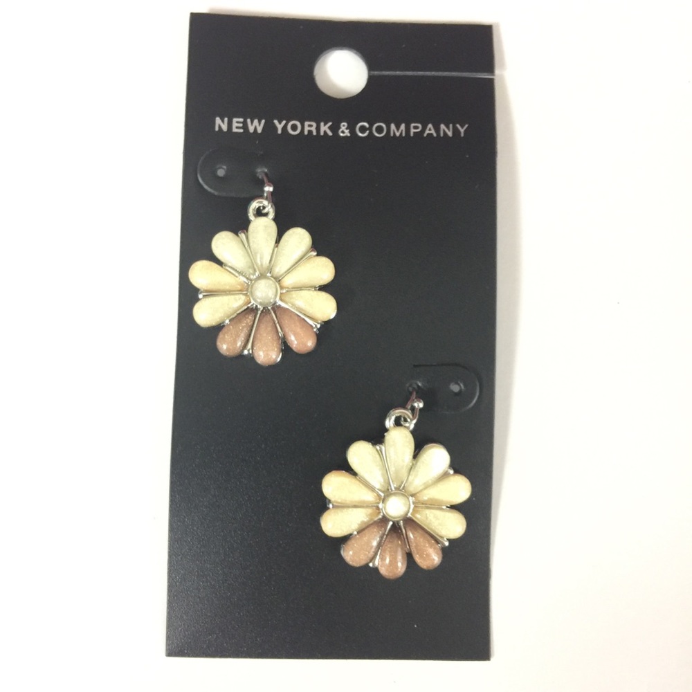 New York & Company Brown Flower Hanging Earring